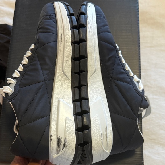 Prada Women’s Navy Blue and White Sneakers - Picture 6 of 6